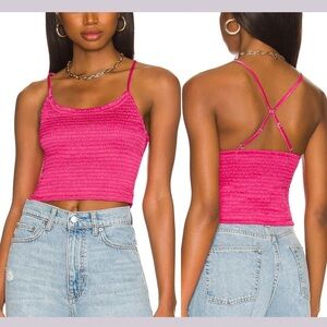 Free People Right On Time Cami Tank Top Small Fuchsia Pink